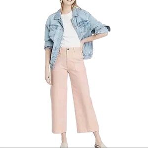 Pink High-Waisted Wide Leg Pants Jeans